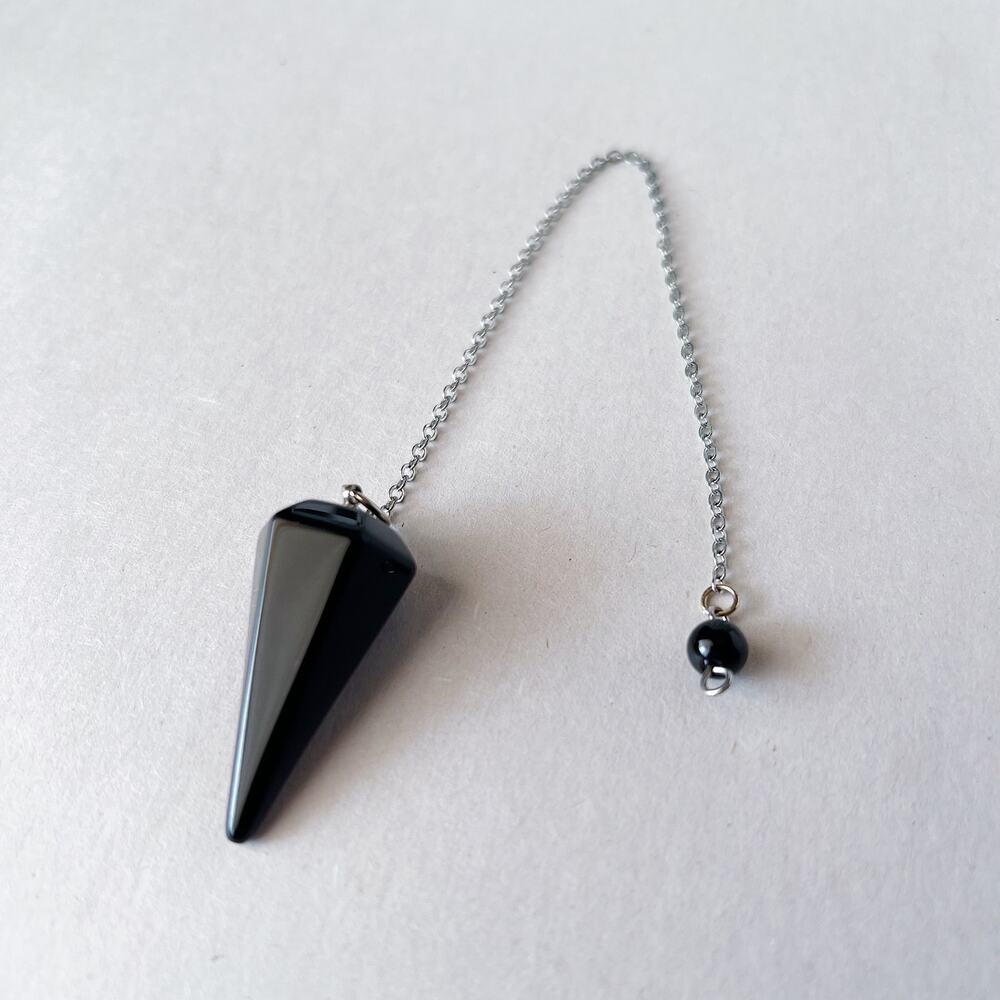 Black Onyx Pendulum Gemstone Meditation Dowsing